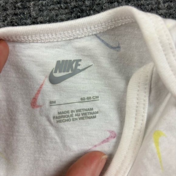 NIKE White Multi Color Swoosh Onesie size: 6 Month - Picture 3 of 4